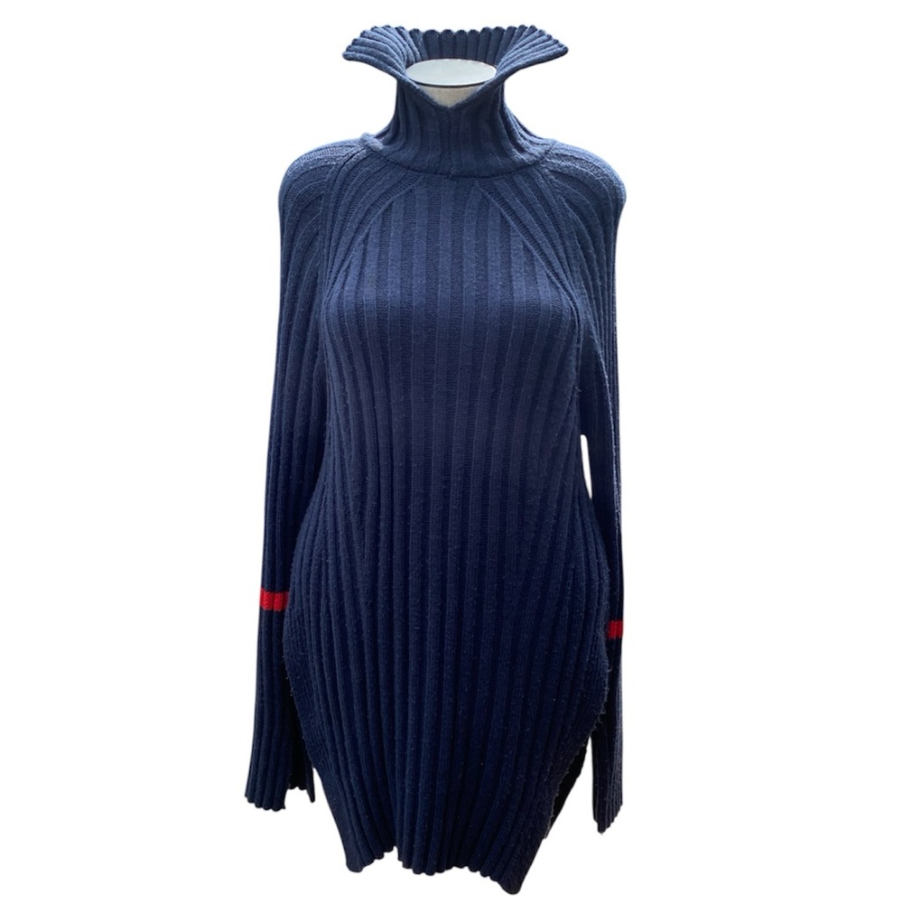 Navy ribbed tunic sweater
